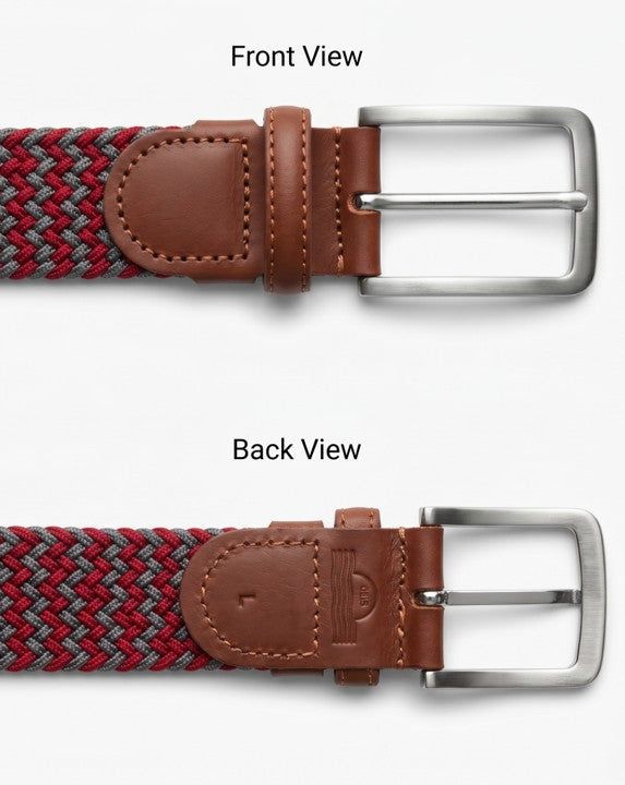 The OSU Gells Stretch Braided Belt; Helmet Leaf